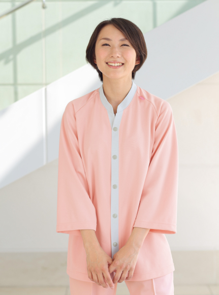 CR835 前開き検診用シャツ｜ニット患者衣｜ナースウエア・看護服